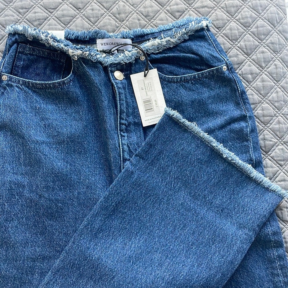 WeWoreWhat denim frayed jeans